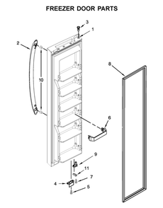 Freezer Door Parts Diagram and Parts List for 8WRS21SNHW00  Whirlpool Refrigerator