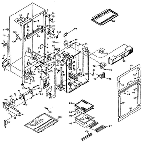 Cabinet Parts Diagram and Parts List for 106T14EL1  Kenmore Refrigerator