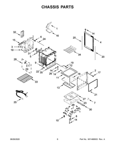 Chassis Parts Diagram and Parts List for KFGG500EBS3  Whirlpool Range