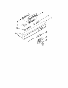 Control Panel And Latch Parts Diagram and Parts List for 66513073K211  Kenmore Dishwasher