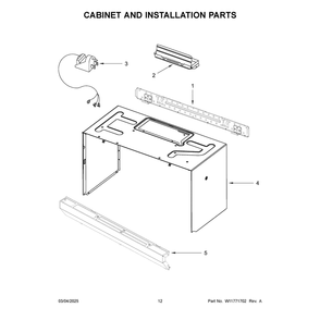 Cabinet And Installation Parts Diagram and Parts List for YWMH31017HS11  Whirlpool Microwave