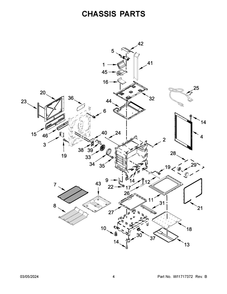 Chassis Parts Diagram and Parts List for WEG750H0HV6  Whirlpool Range