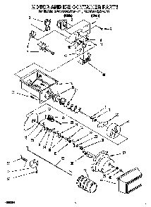 Motor And Ice Container Diagram and Parts List for KSRS22QGBL0  KitchenAid Refrigerator