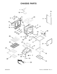 Chassis Parts Diagram and Parts List for WFG745H0FS1  Whirlpool Range