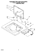 WASHER TOP AND LID PARTS Diagram and Parts List for LTG6234DQ3  Whirlpool Washer Dryer Combo