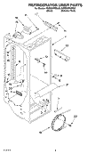 REFRIGERATOR LINER Diagram and Parts List for KSRB22FKSS00  KitchenAid Refrigerator