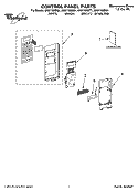 CONTROL PANEL PARTS Diagram and Parts List for GH9176XMS1  Whirlpool Microwave