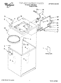 TOP AND CABINET, LITERATURE Diagram and Parts List for LSW9245EQ2  Whirlpool Washer