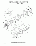 MOTOR AND ICE CONTAINER PARTS Diagram and Parts List for GI6FARXXB02  Whirlpool Refrigerator