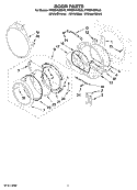 DOOR PARTS, OPTIONAL PARTS (NOT INCLUDED) Diagram and Parts List for YWED9400SU0  Whirlpool Dryer