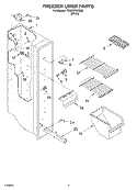 FREEZER LINER Diagram and Parts List for ED0GTKXKQ02  Whirlpool Refrigerator