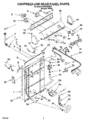 CONTROLS AND REAR PANEL PARTS Diagram and Parts List for TAWB600PQ2  Estate Washer