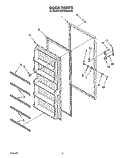 DOOR Diagram and Parts List for EV170NXAN00  Whirlpool Freezer