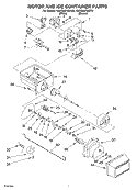 MOTOR AND ICE CONTAINER Diagram and Parts List for KSRD22FKBT01  KitchenAid Refrigerator