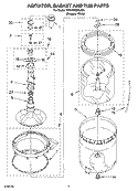 AGITATOR, BASKET AND TUB PARTS Diagram and Parts List for 7MTAWS800JQ5  Estate Washer