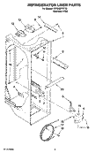 REFRIGERATOR LINER PARTS Diagram and Parts List for KSRD22FTST02  KitchenAid Refrigerator