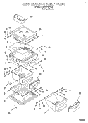 REFRIGERATOR SHELF Diagram and Parts List for KSRB22QFSS01  KitchenAid Refrigerator