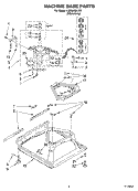 MACHINE BASE Diagram and Parts List for LSB6400LW0  Whirlpool Washer
