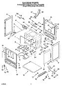 CHASSIS PARTS Diagram and Parts List for RF196LXMQ2  Whirlpool Range