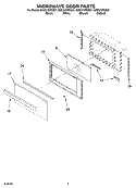 MICROWAVE DOOR PARTS Diagram and Parts List for GMC275PDB07  Whirlpool Microwave Oven Combo