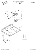 COOKTOP PARTS Diagram and Parts List for WGE30302  Whirlpool Range