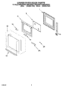 LOWER OVEN DOOR PARTS Diagram and Parts List for RBD245PDB15  Whirlpool Wall Oven