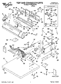 TOP AND CONSOLE PARTS Diagram and Parts List for YCEP2760KQ2  Whirlpool Dryer