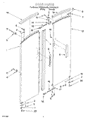 DOOR Diagram and Parts List for PVWN600JT0  Whirlpool Cabinet