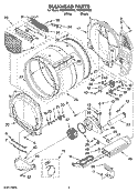 BULKHEAD PARTS Diagram and Parts List for WED8300SB2  Whirlpool Dryer