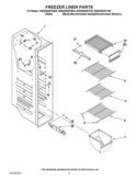 FREEZER LINER PARTS Diagram and Parts List for WSR25D2RYW00  Whirlpool Refrigerator