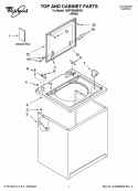 TOP AND CABINET PARTS Diagram and Parts List for 1CWTW5200VQ1  Whirlpool Washer