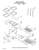 SHELF PARTS Diagram and Parts List for KFIS27CXBL3  KitchenAid Refrigerator
