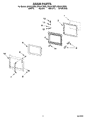 DOOR PARTS Diagram and Parts List for MH9181XMQ0  Whirlpool Microwave
