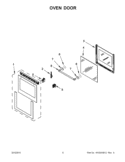 OVEN DOOR Diagram and Parts List for WOS52EM4AS0  Whirlpool Wall Oven