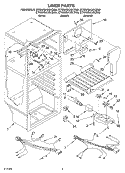 LINER Diagram and Parts List for ET6WSKYKZ00  Whirlpool Refrigerator