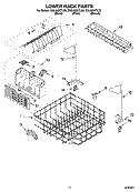 LOWER RACK PARTS Diagram and Parts List for DUL300XTLT3  Whirlpool Dishwasher