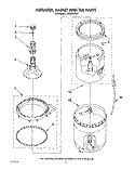 AGITATOR, BASKET AND TUB Diagram and Parts List for LA5200XTG1  Whirlpool Washer