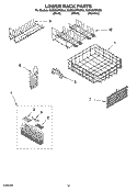 LOWER RACK PARTS, OPTIONAL PARTS (NOT INCLUDED) Diagram and Parts List for KUDS02FRWH2  KitchenAid Dishwasher