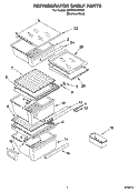 REFRIGERATOR SHELF PARTS Diagram and Parts List for GD5PHAXMS00  Whirlpool Refrigerator