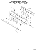 CONTROL PANEL PARTS Diagram and Parts List for YGY396LXPQ01  Whirlpool Range