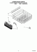 LOWER RACK PARTS Diagram and Parts List for KUDC03IVBL0  KitchenAid Dishwasher