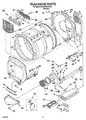 BULKHEAD PARTS Diagram and Parts List for 3RAWZ481EML3  Whirlpool Dryer