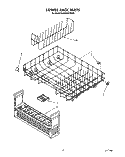 LOWER RACK Diagram and Parts List for KUDA220TWH5  KitchenAid Dishwasher