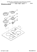 SECTION Diagram and Parts List for KGCT305EWH0  KitchenAid Cooktop