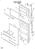 DOOR Diagram and Parts List for RT18EKREW03  Roper Refrigerator