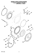 DOOR AND LATCH PARTS Diagram and Parts List for GHW9460PL3  Whirlpool Washer