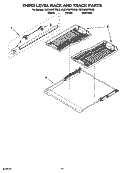 THIRD LEVEL RACK AND TRACK PARTS Diagram and Parts List for KUDW02FRSS3  KitchenAid Dishwasher