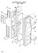 FREEZER DOOR Diagram and Parts List for RS20AWXEW00  Roper Refrigerator