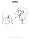 DOOR PARTS Diagram and Parts List for WGD96HEYW0  Whirlpool Dryer