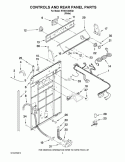 CONTROLS AND REAR PANEL PARTS Diagram and Parts List for RTW4100WQ0  Roper Washer